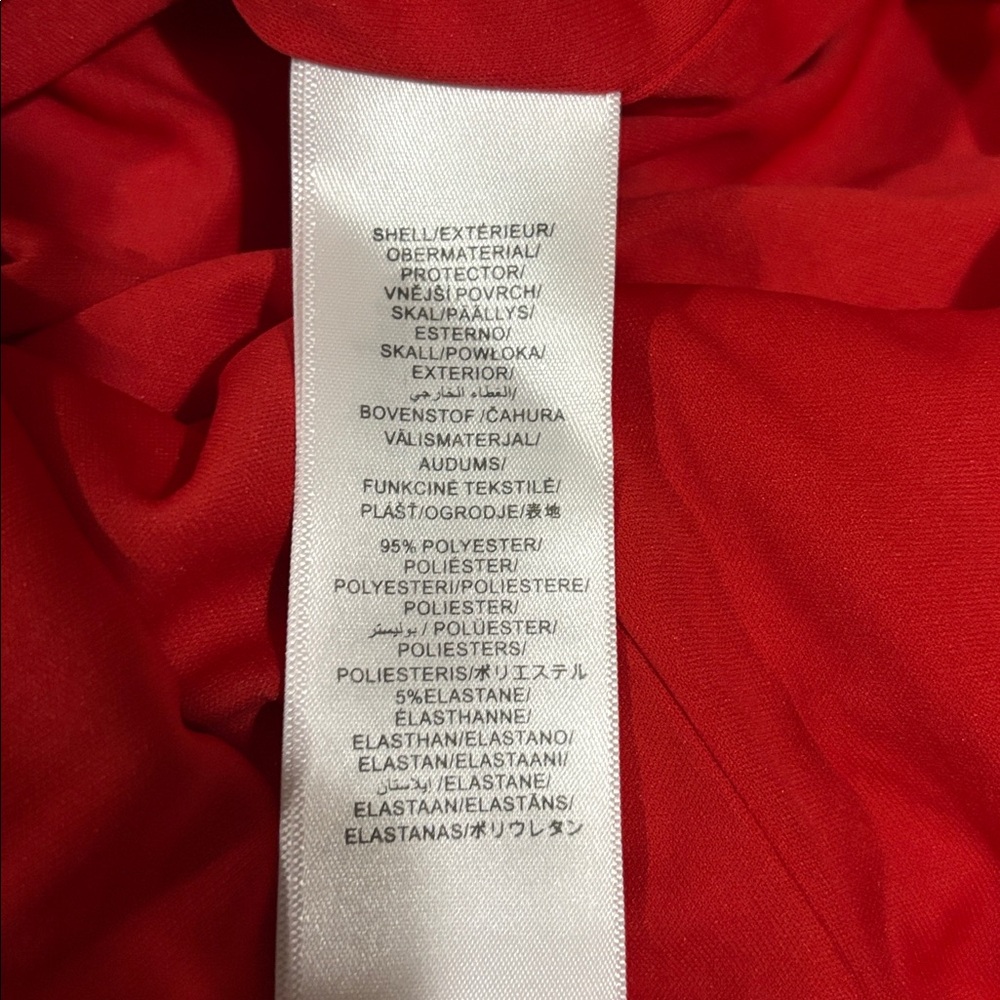 Adrianna Papell  Red Off Shoulder Asymmetric Mermaid Dress 6 - Picture 9 of 12
